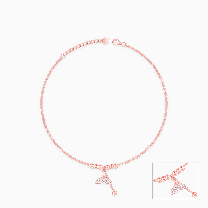 Rose Gold Mermaid Tail Anklet