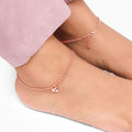 Rose Gold Butterfly Flutter Layered Anklet