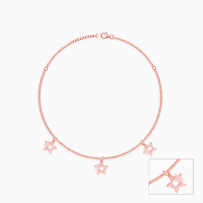Rose Gold Merging Stars Anklet
