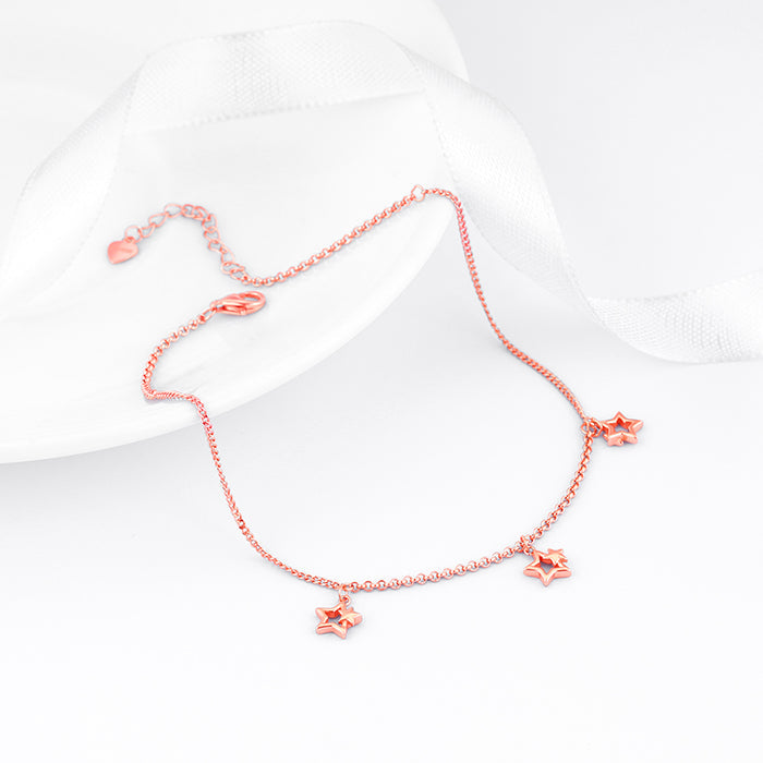 Rose Gold Merging Stars Anklet