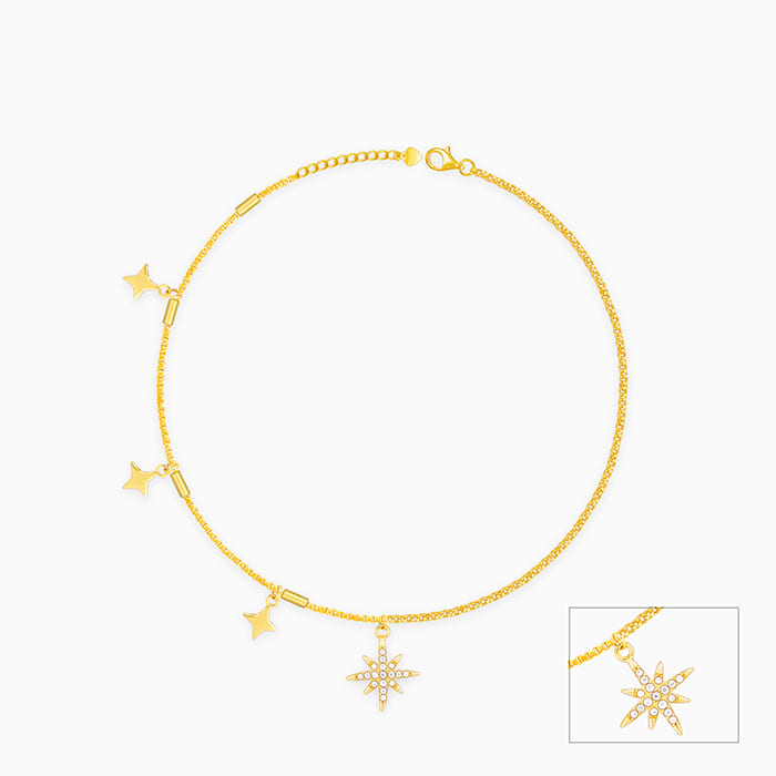 Golden North Star Anklet