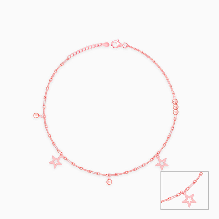 Rose Gold Star Laced Anklet