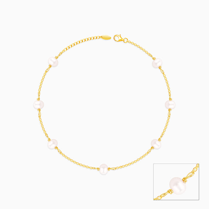 Golden Minimal Pearl Anklet