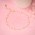Golden Minimal Pearl Anklet