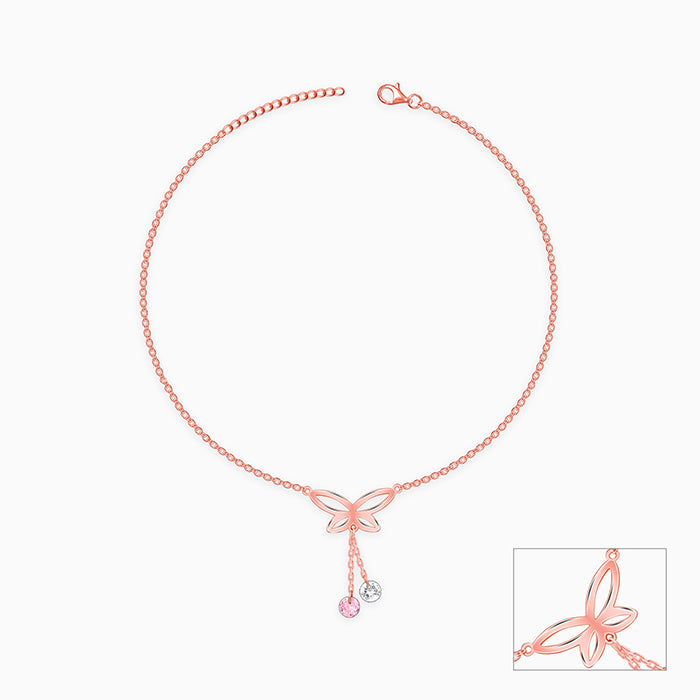 Rose Gold Dancing Flutter Anklet