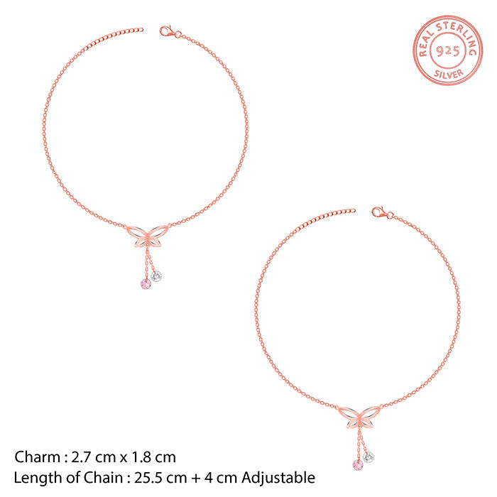 Rose Gold Dancing Flutter Anklet