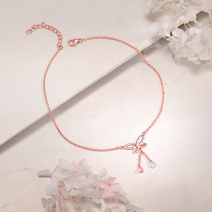 Rose Gold Dancing Flutter Anklet