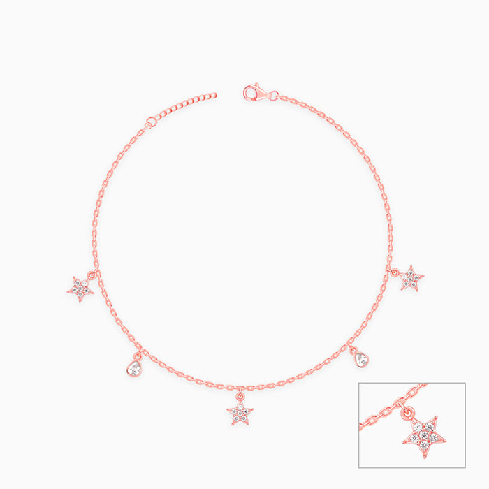 Rose Gold Starry Charm Anklet