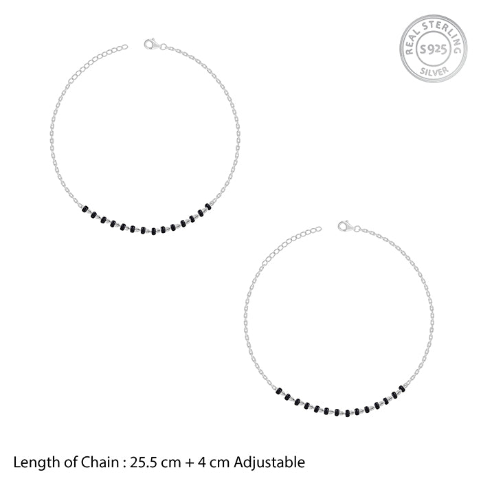 Silver Moonlit Rhythm Anklet