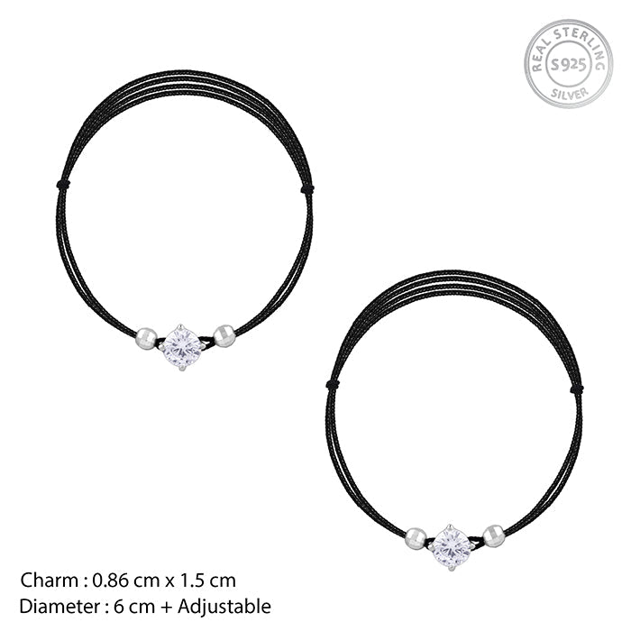 Silver Shadowed Brilliance Anklet