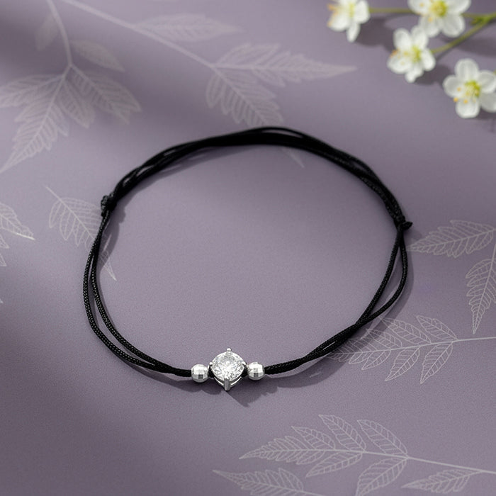 Silver Shadowed Brilliance Anklet