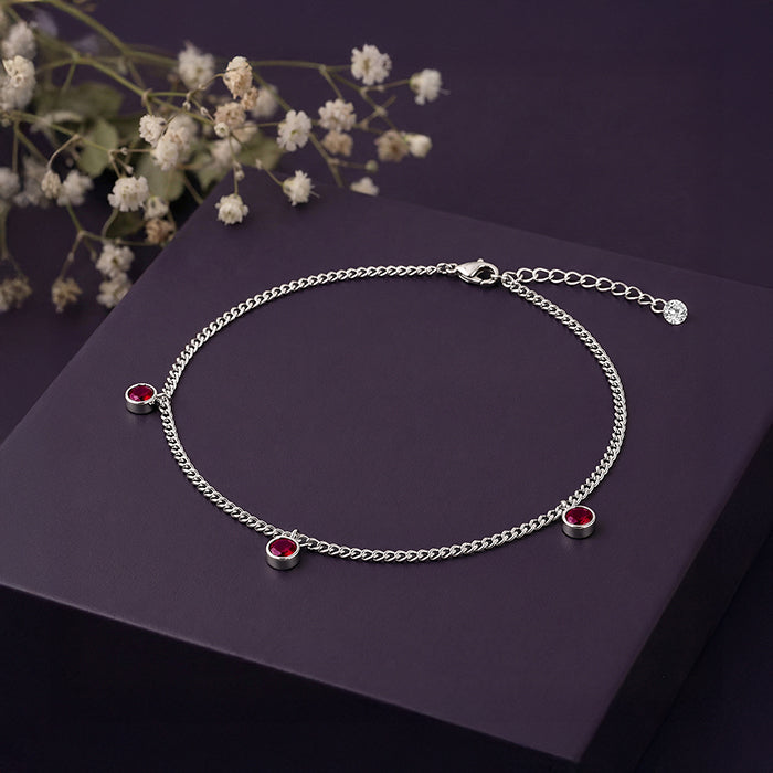 Silver Aura Charm Anklet