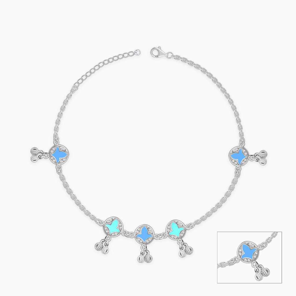 Silver Vibrant Beauty Anklet