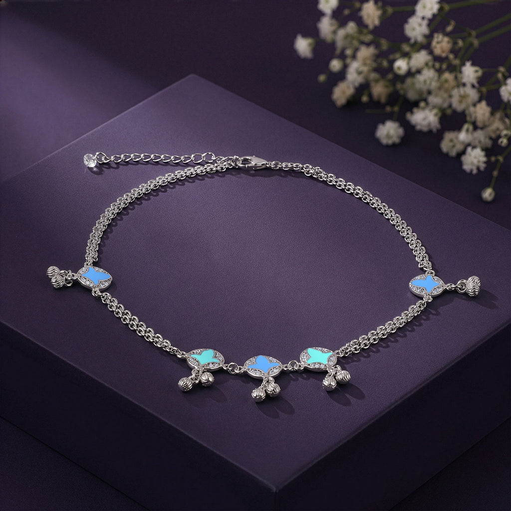 Silver Vibrant Beauty Anklet