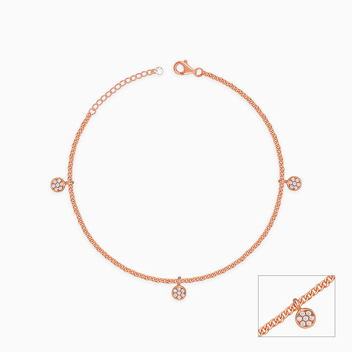 Rose Gold Luna Dot Anklet