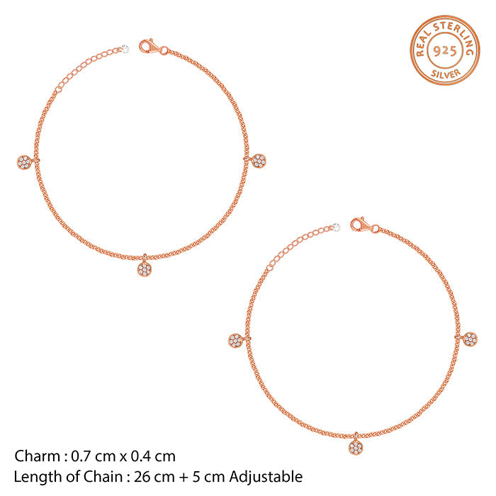 Rose Gold Luna Dot Anklet