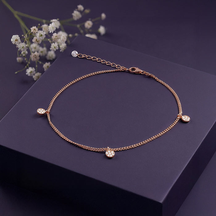 Rose Gold Luna Dot Anklet