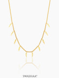 Alina Plume Feather Charms 18K Gold Plated Choker Necklace 