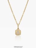 Customized Diamond Studded Initial Necklace - Swashaa