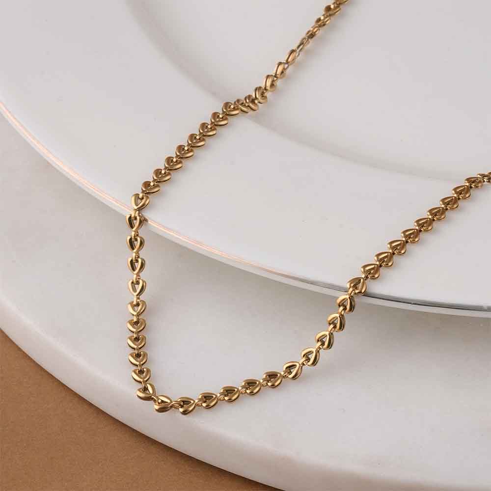 Heart Link Chain Necklace - 1