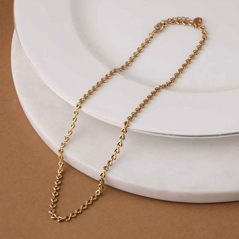 Heart Link Chain Necklace - 4