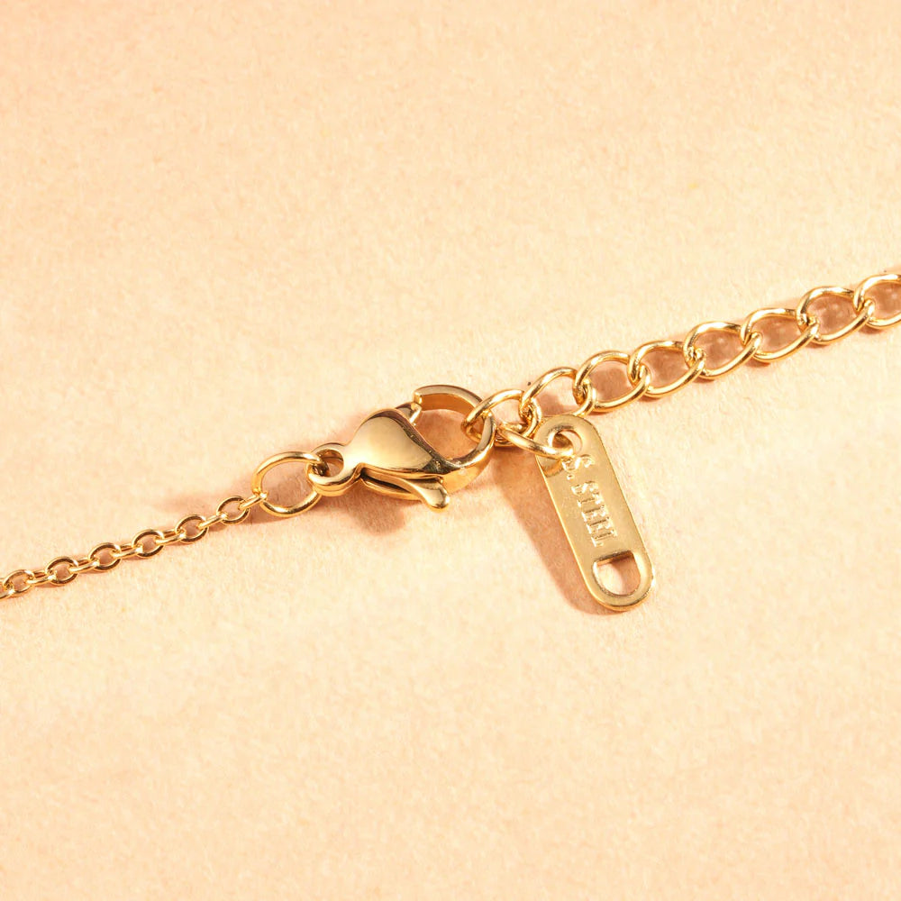 Crescent Star Pink Gem Pendant Necklace - 2