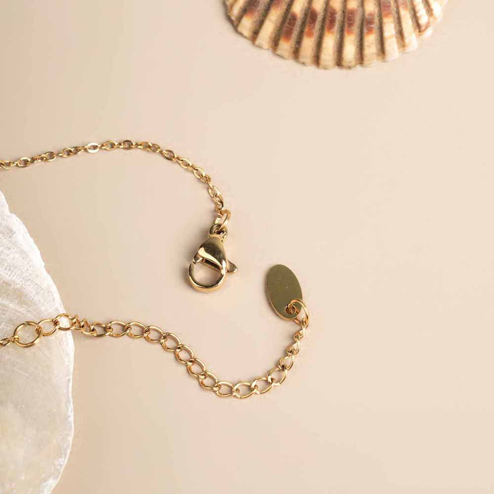 White Gemstone Gold Chain Necklace - 3  