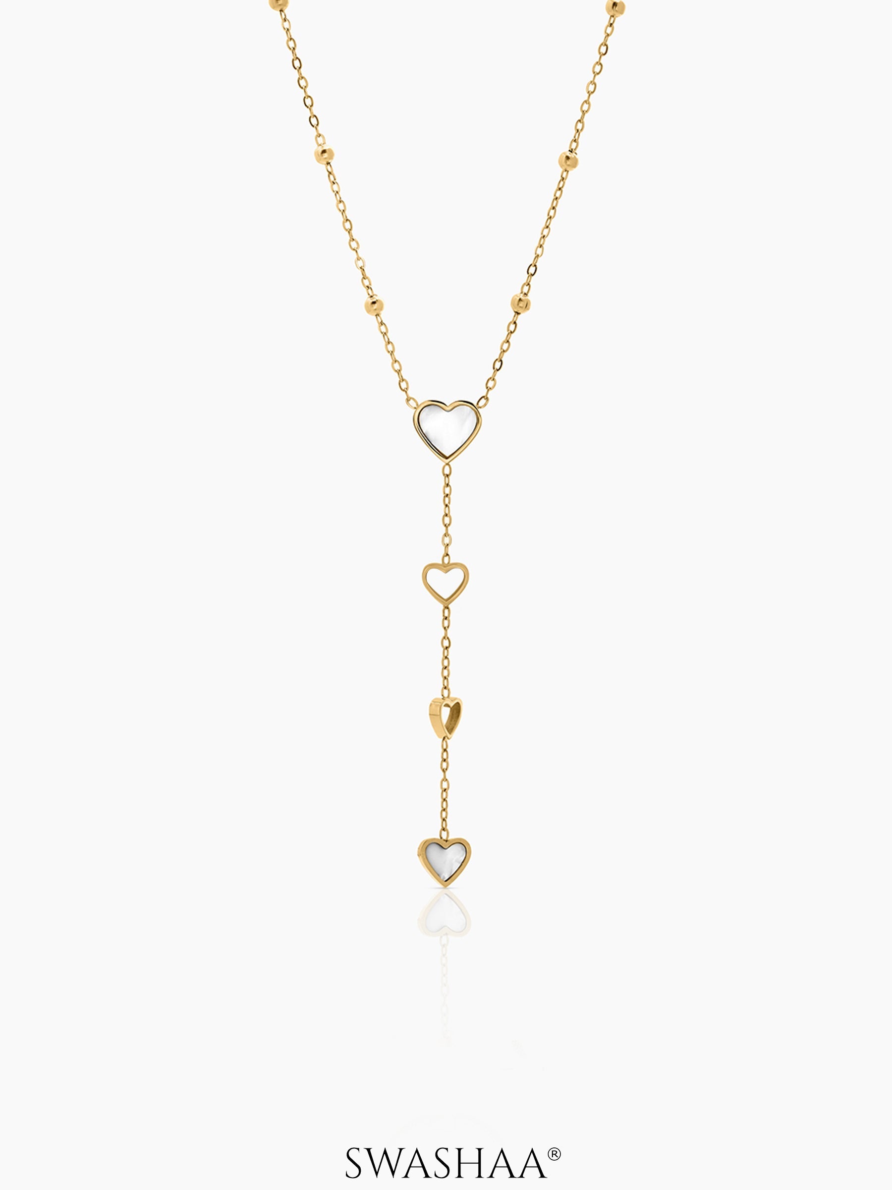 Delora Heart Drop Necklace - Swashaa