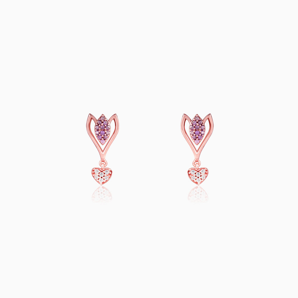 Rose Gold Blossoming Crocus Earrings