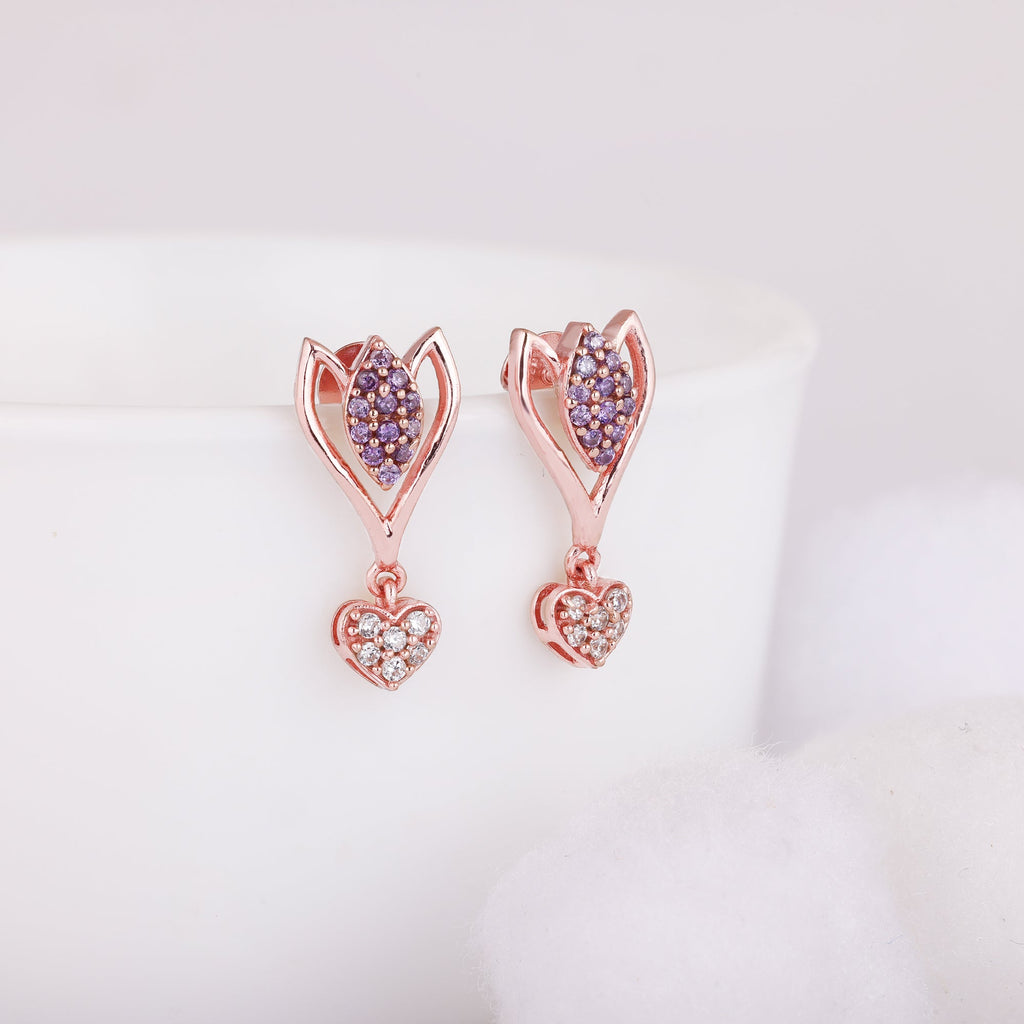 Rose Gold Blossoming Crocus Earrings