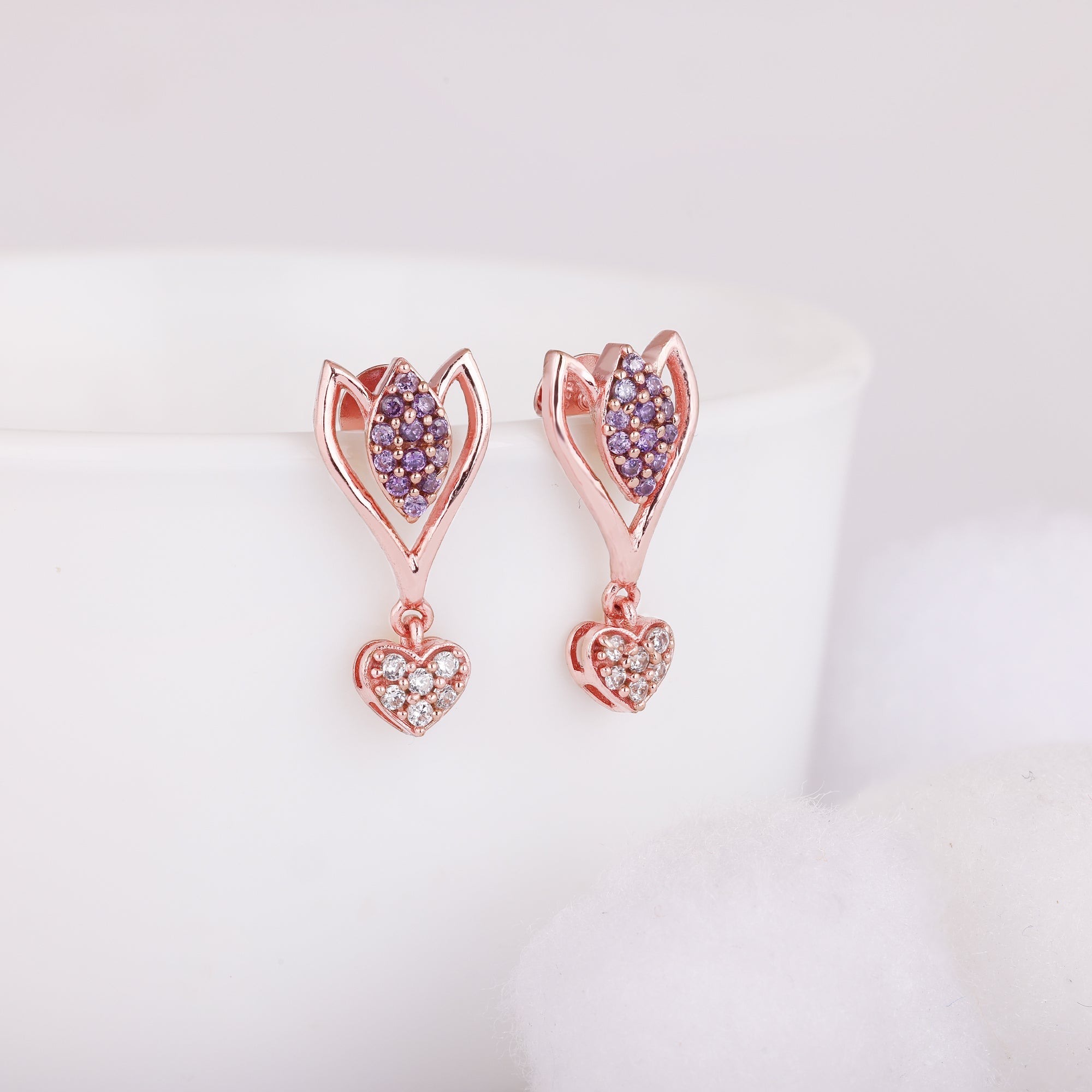 Rose Gold Blossoming Crocus Earrings