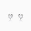 Anushka Sharma Silver Zircon Small Heart Studs