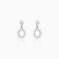 Silver Hollow Zircon Drop Studs