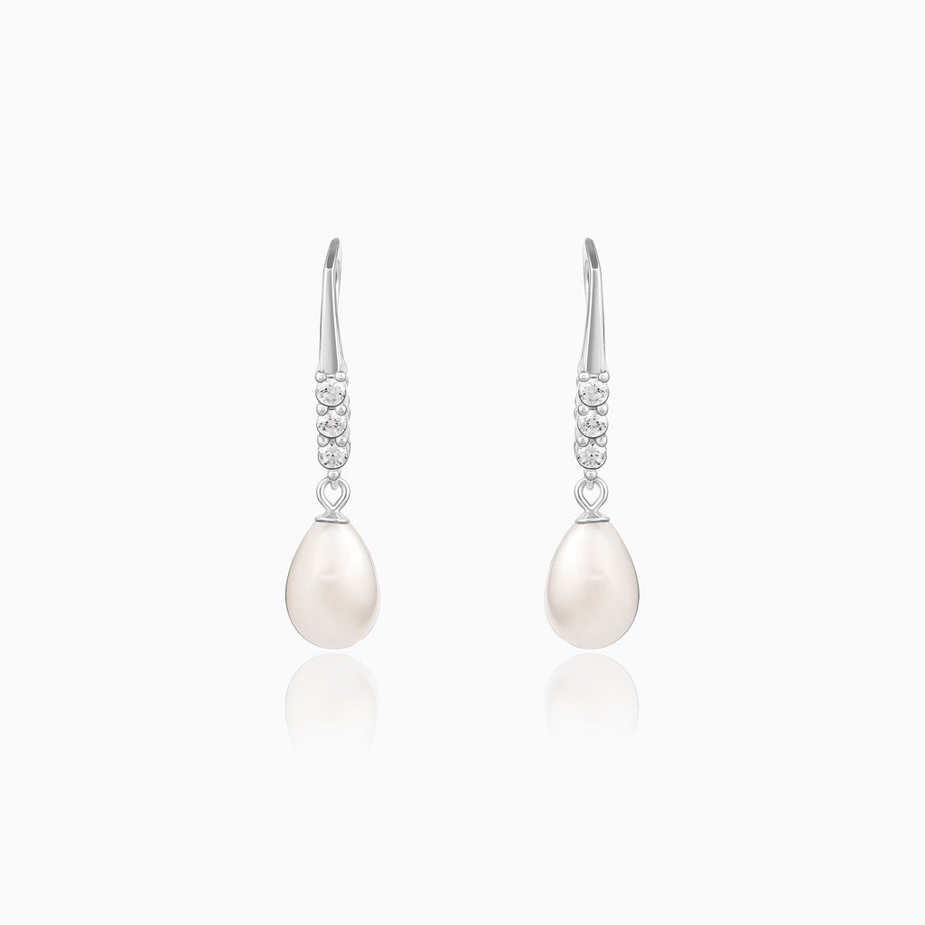 Anushka Sharma Silver Drops of Pearl Earrings