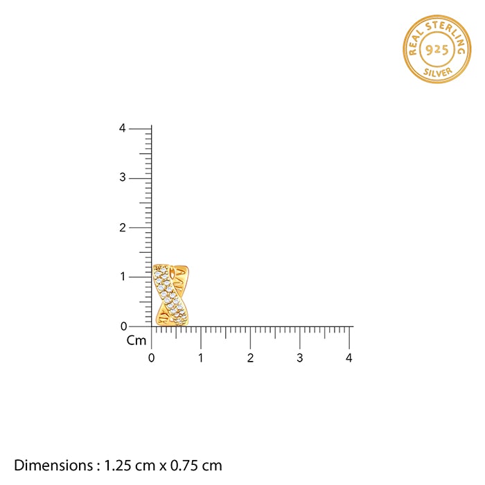 Golden Zircon Studded Twisted Huggies Earrings
