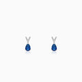 Silver Midnight Blue Earrings