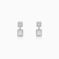 Anushka Sharma Silver Zircon Bold Baguette Earrings