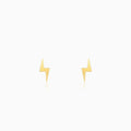 Golden Lightning Bolt Stud Earrings