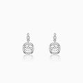 Silver Zircon Halo Earrings