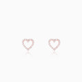 Rose Gold Studded Heart Earrings
