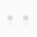 Rose Gold Shining Flower Studs