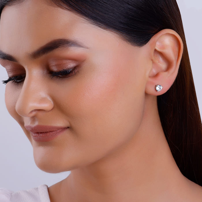 Silver Zircon Mini Studs