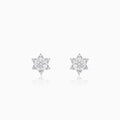 Silver Flowery Snowflake Studs