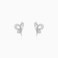 Silver Love Like A Butterfly Studs