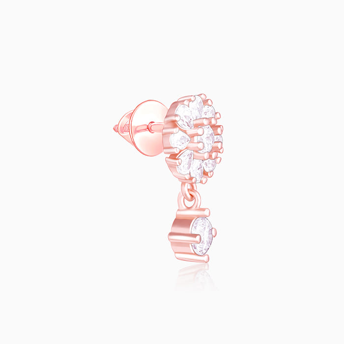 Rose Gold Floral Earrings