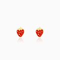 Golden Cute Strawberry Kids Earrings (4-12 yrs)
