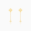 Golden Artsy Floral Earrings