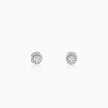 Silver Zircon Studded Elegant Stud Earrings