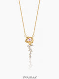 Elaria Diamond Blush Vine 18K Gold Plated Necklace