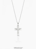 Elira Cross Baguette Necklace - Swashaa